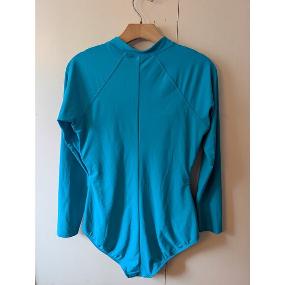Kona Sol Blue Long Sleeve Swimsuit - Picture 5 of 13